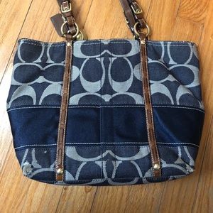 Coach denim bucket bag
